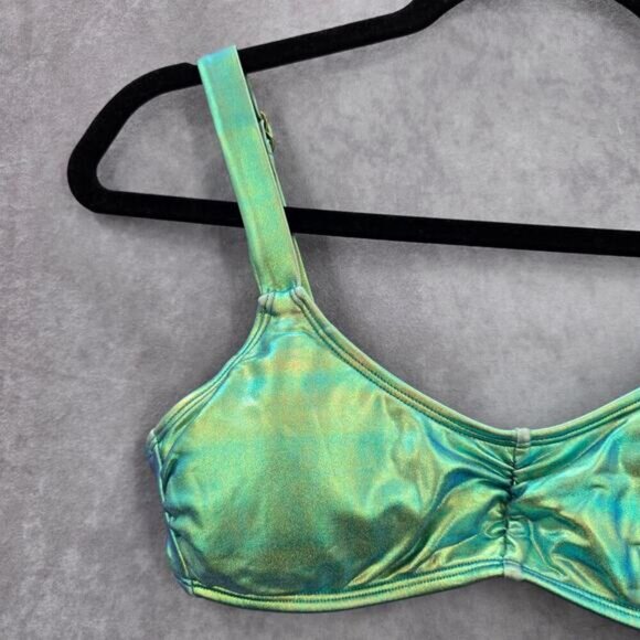 Xhilaration Green Swimwear Swimsuit Padded Hook Adjustable Bikini Top Small - Picture 3 of 7